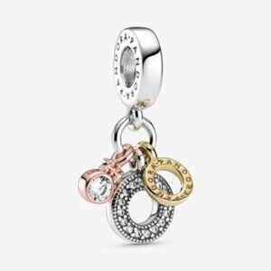 Pandora Triple Monogram & Logo Dangle Charm